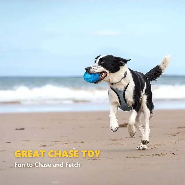 Alt view image 5 of 7 - Squeaky Dog Toys for Aggressive Chewers: Rubber Puppy Chew Ball with Squeaker, Almost Indestructible and Durable Pet Toy for Medium and Large Breed
