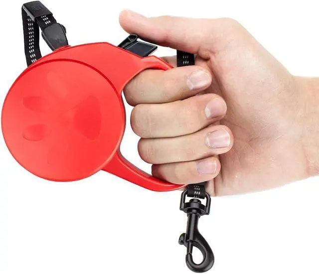 Alt view image 3 of 6 - 10-Foot Extra-Small Retractable Dog Leash with Safety Ribbon (Black)