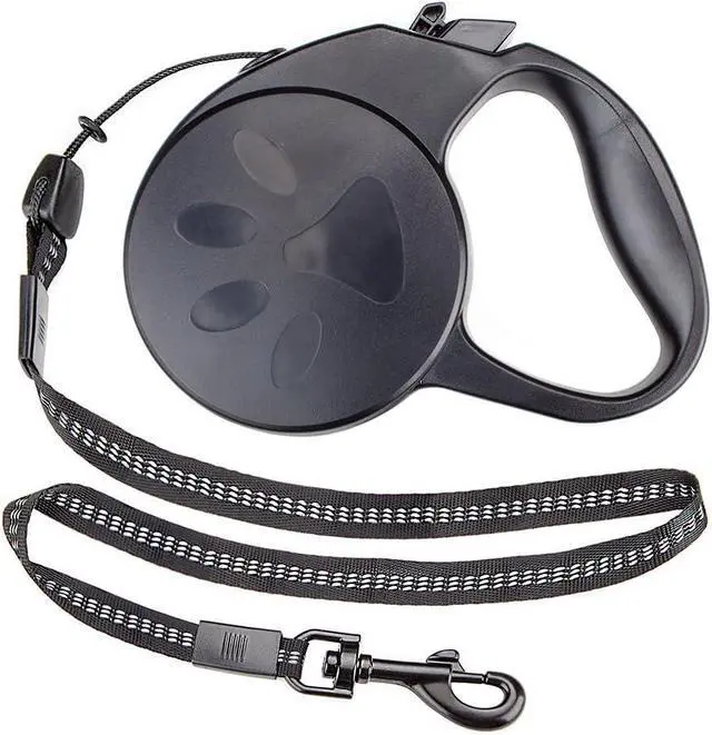 Main image of 10-Foot Extra-Small Retractable Dog Leash with Safety Ribbon (Black)