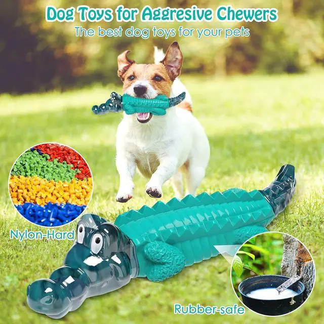 Alt view image 3 of 6 - Dog Toys for Aggressive Chewers: Tough,Indestructible Chew Toy | Teeth Cleaning Alligator Toy for Small Medium Large Breed,Long Lating Fun,Keep Them Busy