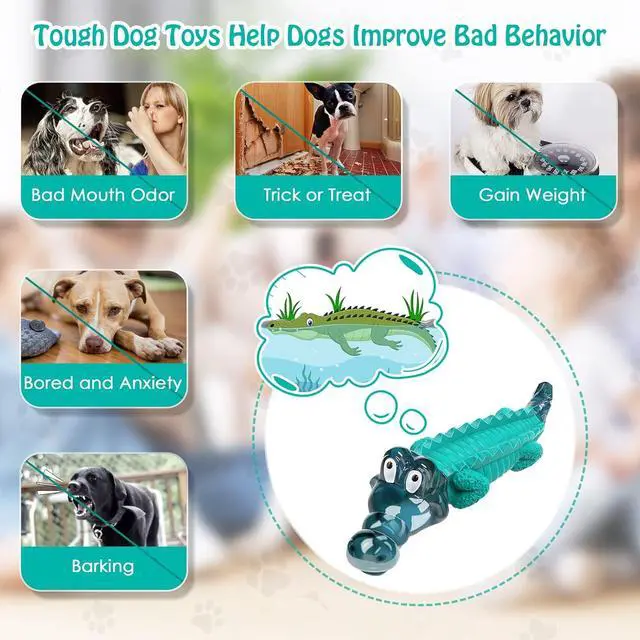 Alt view image 4 of 6 - Dog Toys for Aggressive Chewers: Tough,Indestructible Chew Toy | Teeth Cleaning Alligator Toy for Small Medium Large Breed,Long Lating Fun,Keep Them Busy