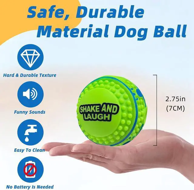 Alt view image 4 of 7 - Spiky Interactive Dog Toys Ball, XS, 2.75 in (7 cm) | Shaking with Gibbering Sound, Training, Teeth Cleaning, Herding, Straight