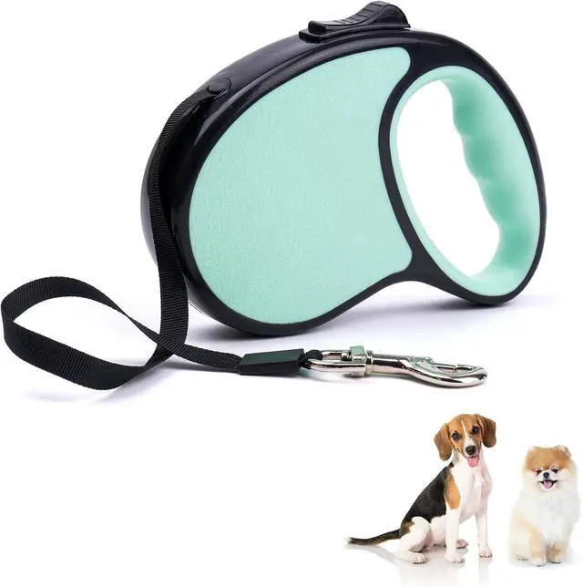 Main image of Retractable Dog Leash - Tangle Free - Heavy Duty - Strong Nylon for Small, Medium and Large Dogs - Dog Walking Leash - One Button Break and Lock - No Tangle Anti-Slip Handle (Green)