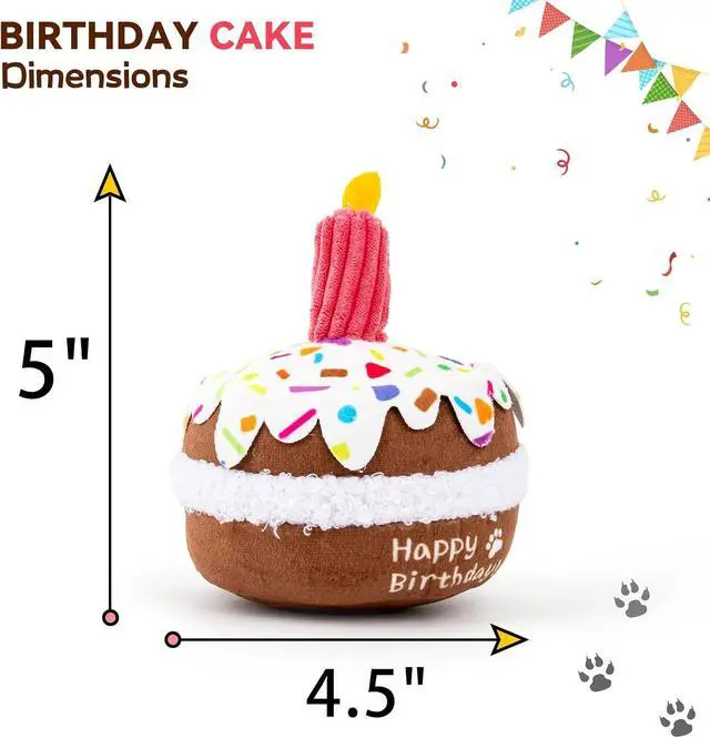 Alt view image 4 of 6 - Dog Birthday Toy, Birthday Cake Toys for Puppy Gifts, Squeaky Plush Dog Toys | Perfect for Birthday Party, Interactive Play, Suitable for Small Medium Breed Dogs
