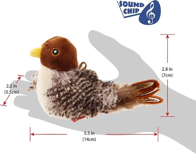 Alt view image 2 of 7 - GiGwi Interactive Cat Toys Squeaky, Stimulated Chirping Bird Toy Making Noise,Automatic Chirp Bird Cat Toy with Feather Tail, Melody Chaser Play and Squeak Kitten Toy for Boredom | Interactive Cat Toy