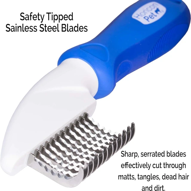 Alt view image 3 of 6 - 12 Blade Dog Dematting Comb - Removes Knots, Matted Fur, & Tangles Gently For Dogs, Cats & Small Animals