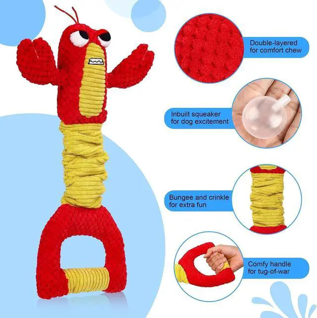 Alt view image 3 of 6 - Dog Toys for Aggressive Chewers - Christmas Dog Toys Gifts for Large Dogs, Tough Durable Indestructible Dog Toys, Big Dog Chew Toys and Large Breeds, Lamb chop Dog Toy(Red)