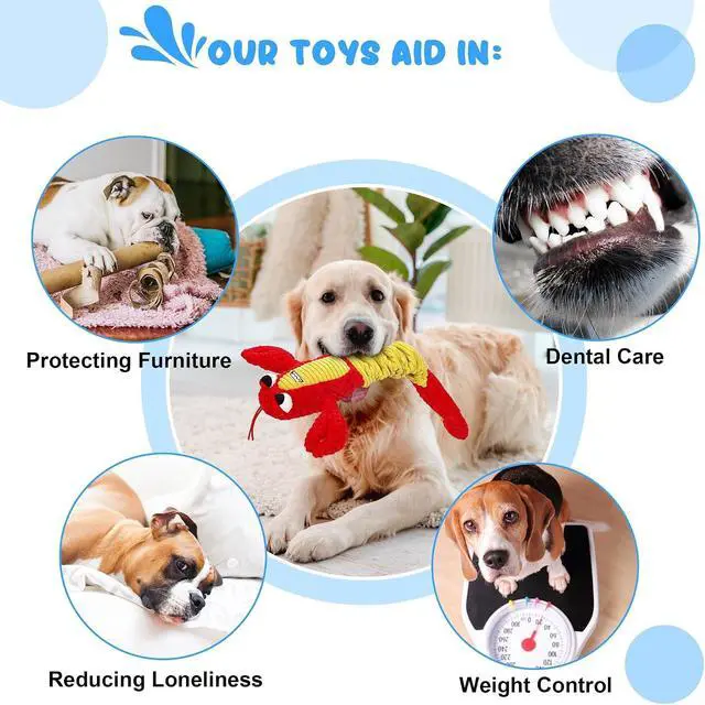 Alt view image 5 of 6 - Dog Toys for Aggressive Chewers - Christmas Dog Toys Gifts for Large Dogs, Tough Durable Indestructible Dog Toys, Big Dog Chew Toys and Large Breeds, Lamb chop Dog Toy(Red)