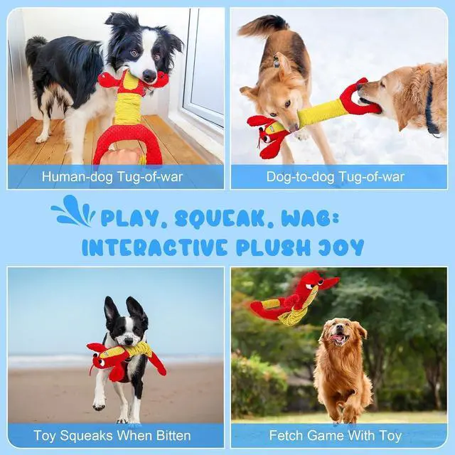 Alt view image 6 of 6 - Dog Toys for Aggressive Chewers - Christmas Dog Toys Gifts for Large Dogs, Tough Durable Indestructible Dog Toys, Big Dog Chew Toys and Large Breeds, Lamb chop Dog Toy(Red)