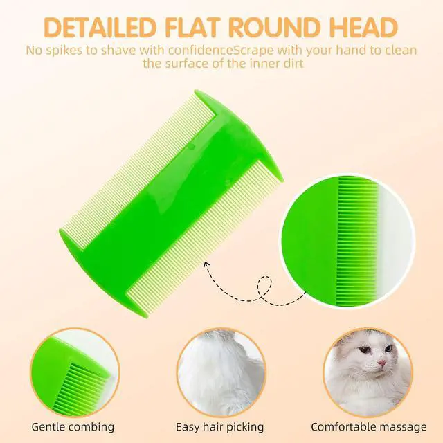 Alt view image 5 of 7 - 2 Pack Head Hair Comb Double Sided Hair Comb Removal Dandruff Comb With Metal Teeth (Blue)