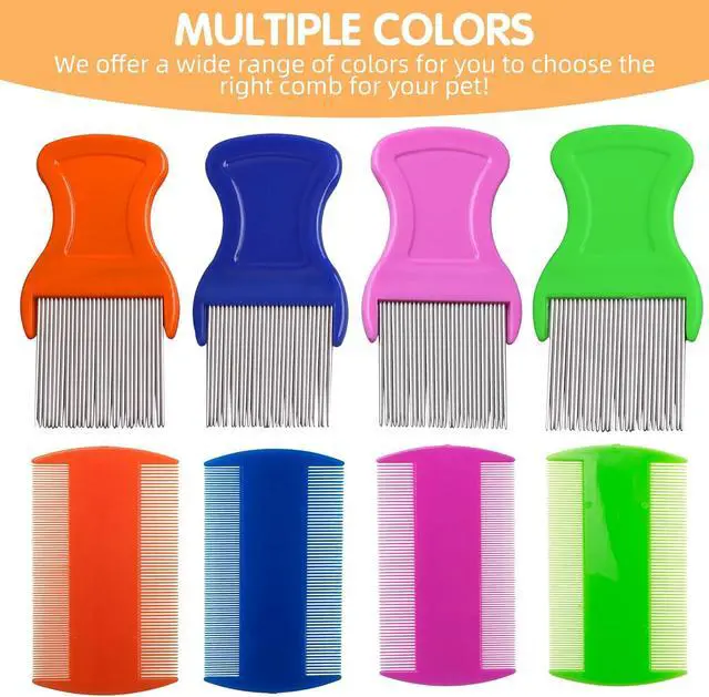 Alt view image 7 of 7 - 2 Pack Head Hair Comb Double Sided Hair Comb Removal Dandruff Comb With Metal Teeth (Blue)