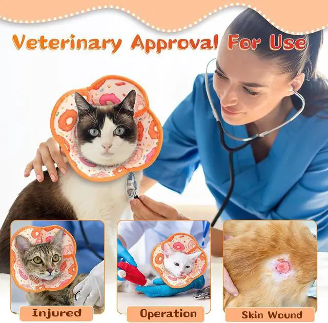 Alt view image 6 of 6 - Cat Cone Collar Soft for Wound Healing, Foldable Neck Recovery Cone Anti Licking, Small Adjustable Surgery Cat Head Cone Alternative for Kittens(Size: L)
