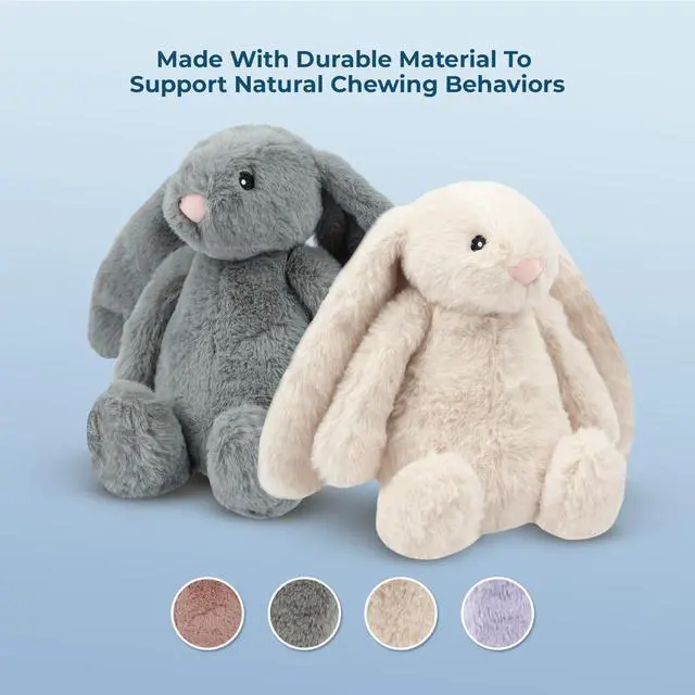 Alt view image 4 of 6 - Bunny Buddy Squeaky Plush Dog Toy - Beige, Small | Soft Plush, Squeaks & Crinkles, Perfect for Moderate Chewers, Toss & Fetch Play, Stress & Anxiety Reliever, Ideal Gift Toy