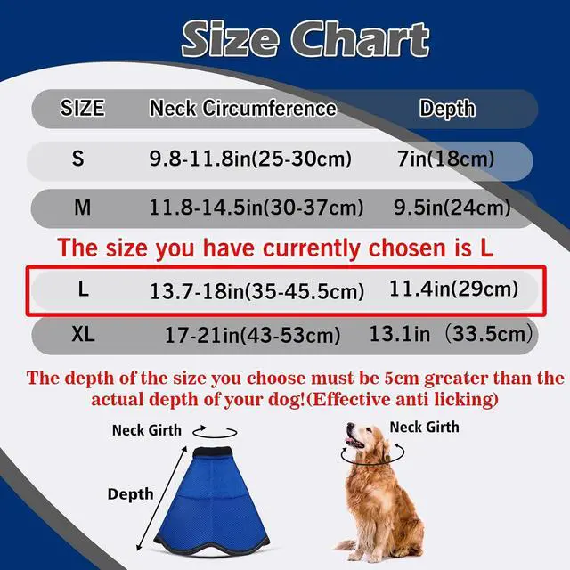 Alt view image 5 of 7 - Hard & Heavy Plastic Dog Cone Collar Alternative for Lab Golden GSD (Small&Medium Sized), Adjustable Elizabethan Protective Cone for Healing, Comfortable Pet Recovery Collar Cone of Shame Anti-Lick