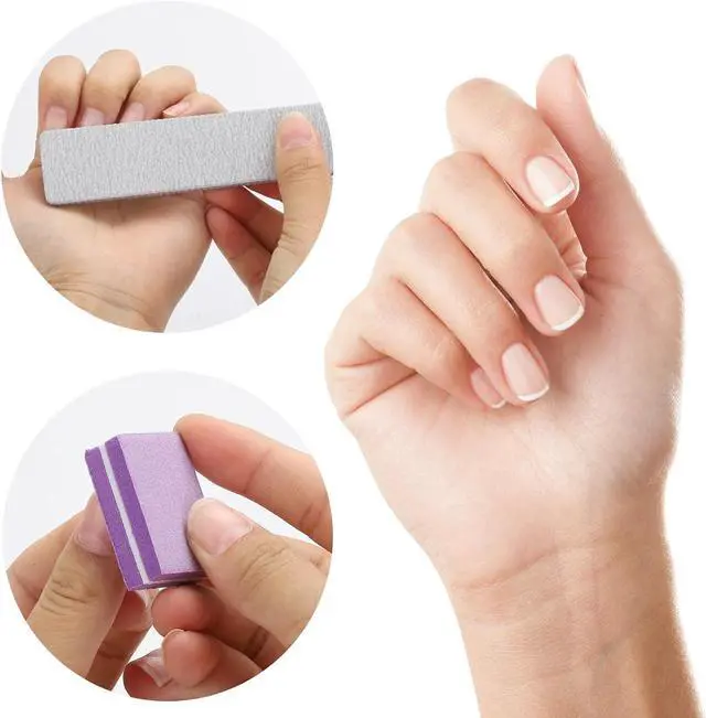 Alt view image 6 of 7 - 25 Pcs Nail Files for Acrylic Nails and 50 Pcs Mini Buffer Block File, 100/180 Grit Nail Buffer Double Sides Emery Boards Fingernail Files
