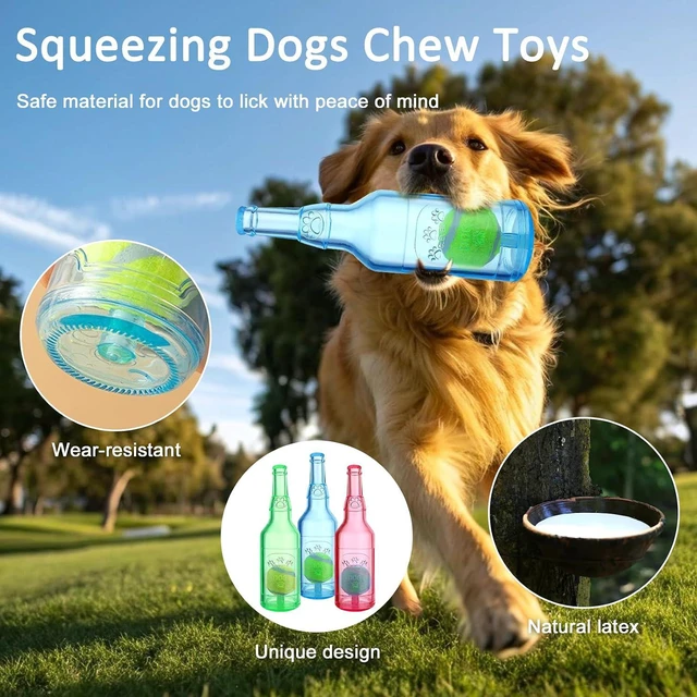 Alt view image 3 of 7 - Water Bottle Dog Toy for Aggressive Chewers, Cute Squeaky Indestructible Water Bottle Dogs Chew Toys for Medium/Small Dogs Interactive Dog Toys to Exercise and Accompany (Blue)