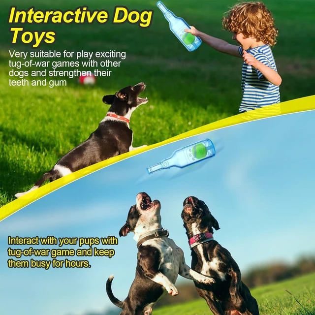 Alt view image 7 of 7 - Water Bottle Dog Toy for Aggressive Chewers, Cute Squeaky Indestructible Water Bottle Dogs Chew Toys for Medium/Small Dogs Interactive Dog Toys to Exercise and Accompany (Blue)