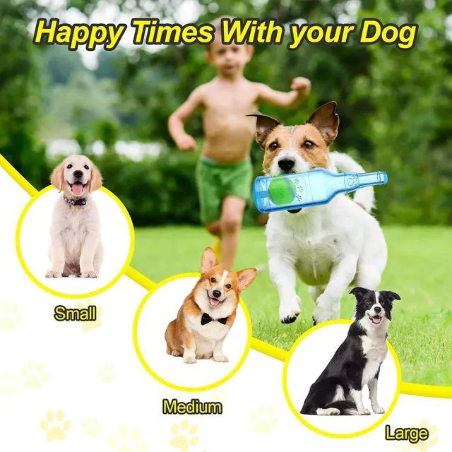Alt view image 5 of 7 - Water Bottle Dog Toy for Aggressive Chewers, Cute Squeaky Indestructible Water Bottle Dogs Chew Toys for Medium/Small Dogs Interactive Dog Toys to Exercise and Accompany (Blue)