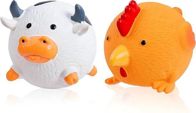 Main image of Dog Toys Squeaky, Interactive Latex Rubber Cute Animal Pet Toy Pack Squeak Balls for Puppy Small Medium Breed Dogs