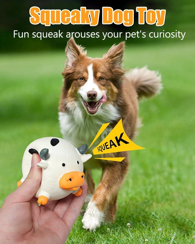 Alt view image 2 of 6 - Dog Toys Squeaky, Interactive Latex Rubber Cute Animal Pet Toy Pack Squeak Balls for Puppy Small Medium Breed Dogs