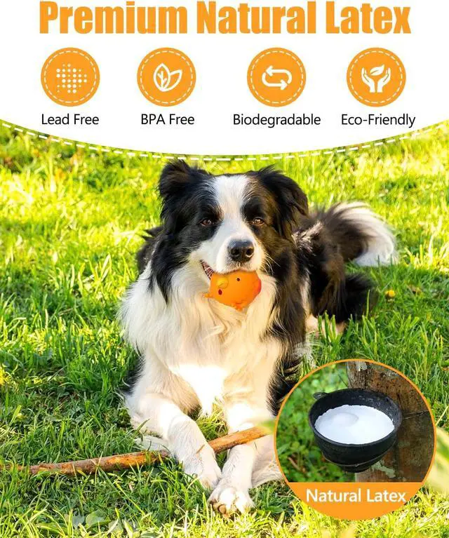 Alt view image 4 of 6 - Dog Toys Squeaky, Interactive Latex Rubber Cute Animal Pet Toy Pack Squeak Balls for Puppy Small Medium Breed Dogs