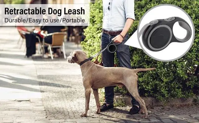 Alt view image 2 of 6 - Retractable Dog Leash, 10 ft Dog Leash for Small to Medium Dogs Up to 33 lbs, Long Dog Leash, Easy Single Lock-Release Button and Ergonomic Handle, Heavy Duty Tangle-Free Leash