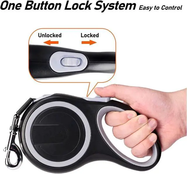 Alt view image 4 of 6 - Retractable Dog Leash, 10 ft Dog Leash for Small to Medium Dogs Up to 33 lbs, Long Dog Leash, Easy Single Lock-Release Button and Ergonomic Handle, Heavy Duty Tangle-Free Leash
