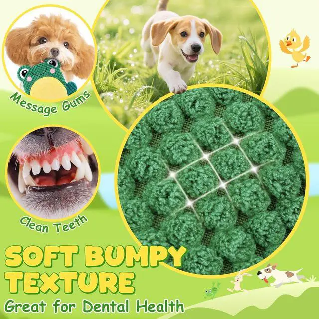 Alt view image 4 of 7 - Dog Toys to Keep Them Busy, 3 Pack No Stuffing Interactive Dog Toys with Crinkle, Squeaky Puppy Chew Toys for Small, Medium Breeds