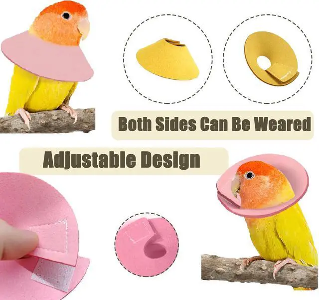 Alt view image 4 of 7 - 4 Pcs Bird Cone Collar, Pet Parrot Anti-bite Elizabethan Collars, Bird Collars for Feather Plucking for Lovebird Budgerigar Cockatiel Cockatoo Parrots (Mix Colors)
