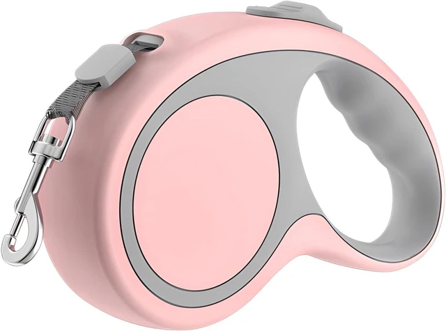 Main image of Retractable Dog Leash Pink, Auto Adjustable Extendable Dog Lead Durable And Tangle Free Nylon Tape For Small Medium Pet Dogs Cats Walking, 16FT/5m