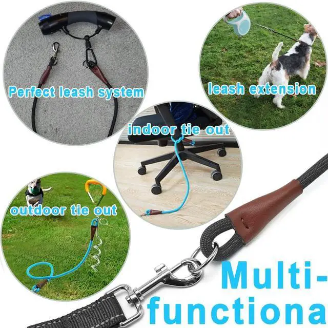 Alt view image 4 of 7 - 3FT Dog Tether Lead No Handle Dog Leash Tie Down Extension Rope | Extender Leash for Medium Large Dogs Indoor Training Car Bicycle Outdoor Running Walking