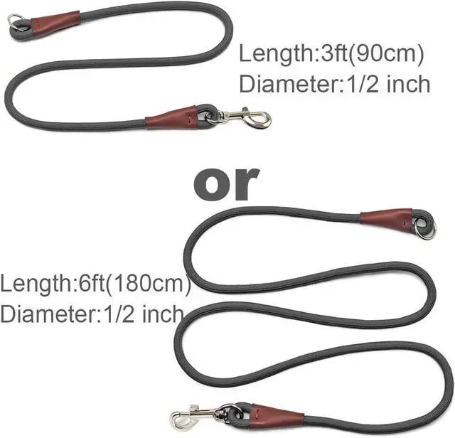 Alt view image 6 of 7 - 3FT Dog Tether Lead No Handle Dog Leash Tie Down Extension Rope | Extender Leash for Medium Large Dogs Indoor Training Car Bicycle Outdoor Running Walking