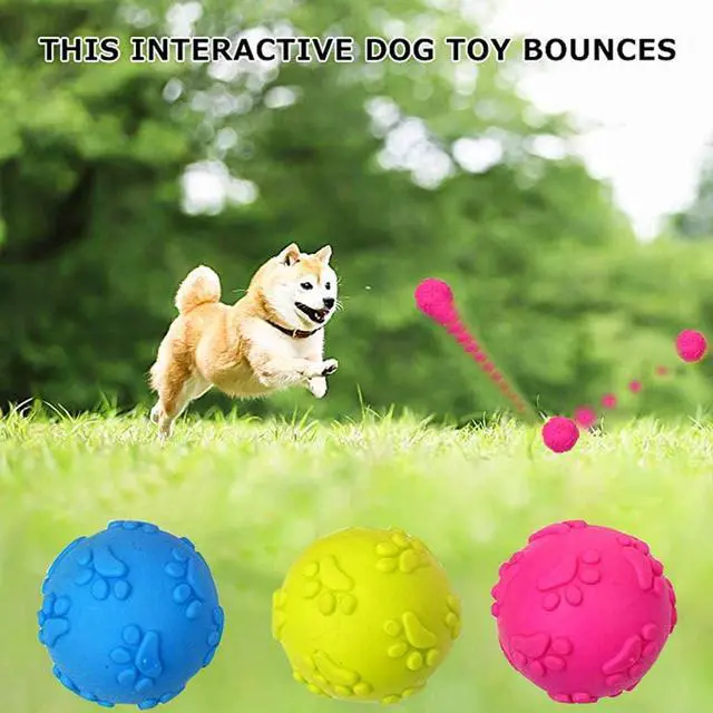 Alt view image 4 of 7 - Dog Toys Dog Balls for Small Medium Large Dogs Squeaky Toy Balls 3 Pcs