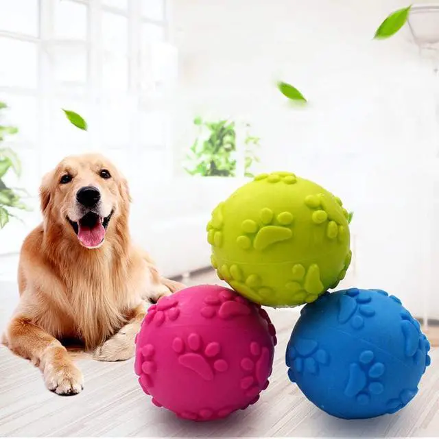 Alt view image 7 of 7 - Dog Toys Dog Balls for Small Medium Large Dogs Squeaky Toy Balls 3 Pcs