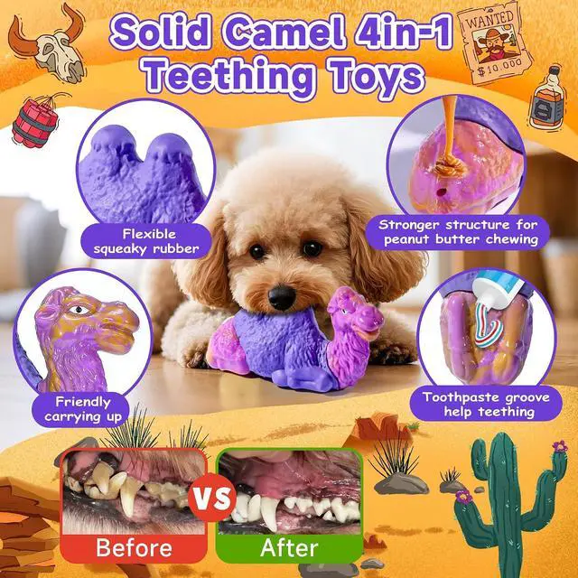 Alt view image 3 of 7 - Tough Dog Chew Toys for Aggressive Chewers, Squeaky Indestructible Dog Toy To Keep Them Busy, Interactive Large Chew Toy for Dogs Medium Small, Durable,Reduce Boredom,Puppy Teeth Cleaning Milk Flavor