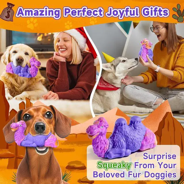 Alt view image 7 of 7 - Tough Dog Chew Toys for Aggressive Chewers, Squeaky Indestructible Dog Toy To Keep Them Busy, Interactive Large Chew Toy for Dogs Medium Small, Durable,Reduce Boredom,Puppy Teeth Cleaning Milk Flavor