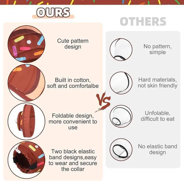 Alt view image 6 of 7 - Cat Cone Collar Soft, Adjustable Cat Cones to Stop Licking, Foldable Donut Water Resistant Pet Recovery Neck E Collars After Surgery, Kitten Elizabethan Collar for Small to Large Cats,Brown S