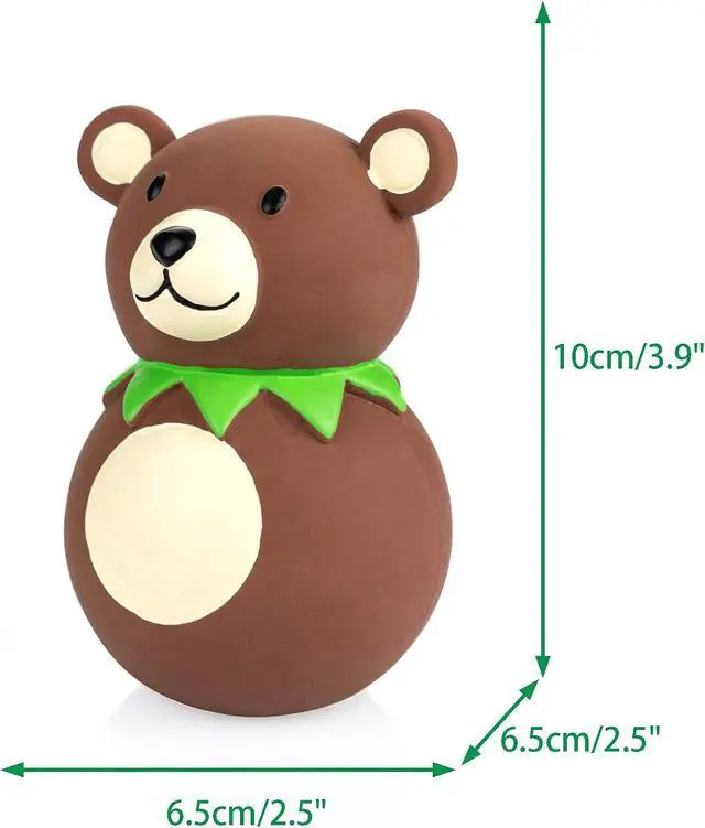 Alt view image 6 of 7 - 4PCS Squeaky Latex Dog Toy Funny Brown Bear Sets for Small Dogs | Soft Squeeze Squeak Toys, Great for Interactive Fetch Play Indoor & Outdoor