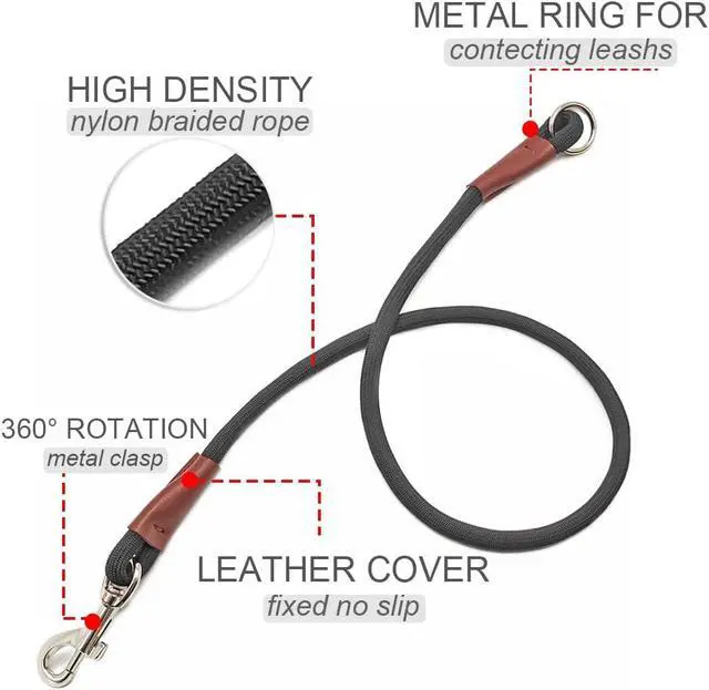Alt view image 3 of 7 - 3FT Dog Tether Lead No Handle Dog Leash Tie Down Extension Rope | Extender Leash for Medium Large Dogs Indoor Training Car Bicycle Outdoor Running Walking