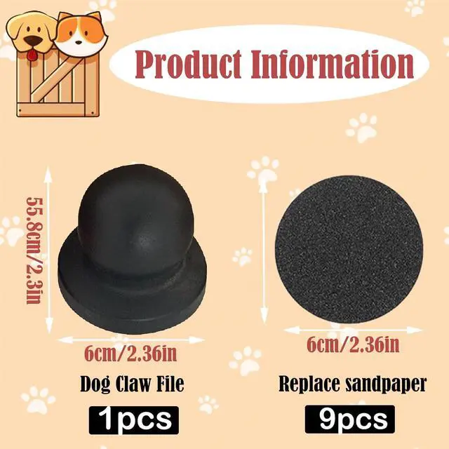 Alt view image 2 of 6 - Dog Nail File with 9 Replaceable Filing Discs Dog Scratch Board for Safe and Convenient Nail Care Dog Nail Scratch Board Keep Your Dog and Cat's Nails Smooth