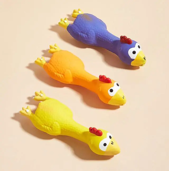 Alt view image 5 of 6 - 3 PCS Latex Chicken Squeak Toy for Pets - Exciting Chew & Dental Care Fun - Perfect for Playful Molar Exercise