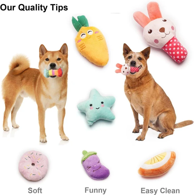 Alt view image 6 of 7 - Squeaky Dog Toys for Small Medium Dogs, 9 Pack Stuffed Puppy Teething Toys | Assorted Soft Plush Dog Toys Bundle, Built-In Squeakers, For Puppies Entertainment & Interactive Play