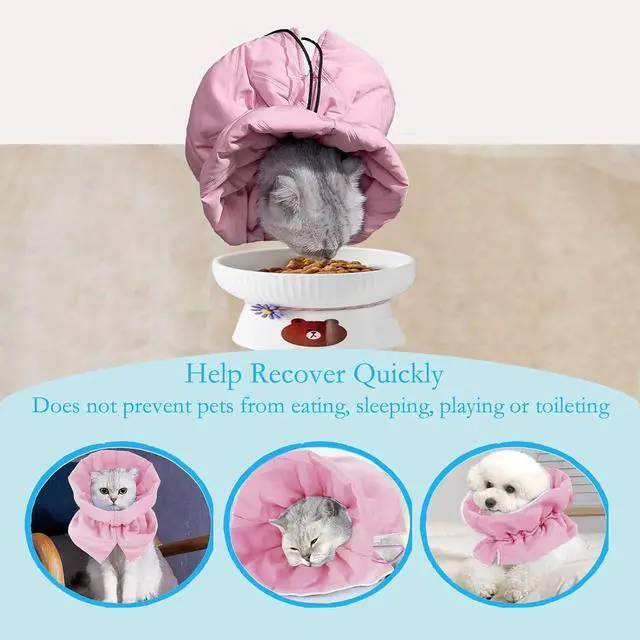 Alt view image 5 of 6 - Cat Recovery Collar, Soft Adjustable Cat Cone Alternative, Lightweight Waterproof Fasteners Collars for Cats Kittens Puppies, After Surgery Stop Licking, Post-Surgery or Skin Protection.