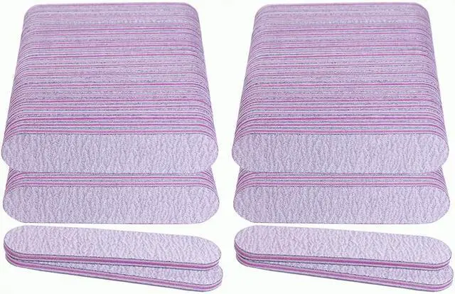Main image of Nail Files (100 Pack), 3.6 Inches Emery Board Nail Files for Acrylic and Natural Nails, 100/180 Grit Small Double Sided Fingernail Filer Bulk Mini Professional Finger Nail Filer Manicure Set Gray