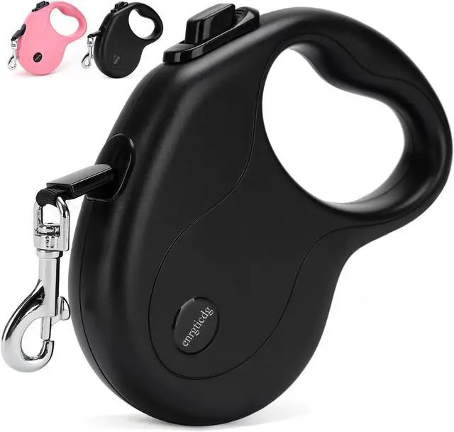 Main image of 16Ft Retractable Dog Leash,Light Weight Leash for Small to Medium Dogs/Cats Up to 50lbs,Stainless Steel Spring Strong Nylon Tape, Tangle Free, One-Handed Brake.(Black)