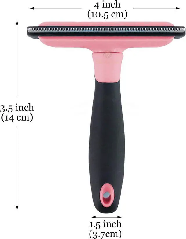 Alt view image 4 of 4 - Dog and Cat Deshedding Brush, Minimizes Shedding, Enhances Coat Health, Gentle on Skin, Suitable for Rabbits & Ferrets, 4" Steel Blade