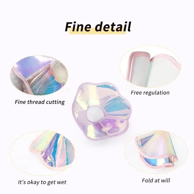 Alt view image 3 of 5 - Cat Cone Collar, Laser Folding Elizabeth Collar for Dogs and Cats to Stop Licking Scratching Wounds Soft Lightweight Waterproof Cat Recovery Collar After Surgery (Pink, L)