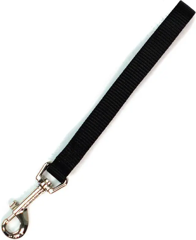 Main image of Dog Training Leash, 9 Inch Tab Lead for Obedience, Recall, and Agility Training, Made in The USA, Black