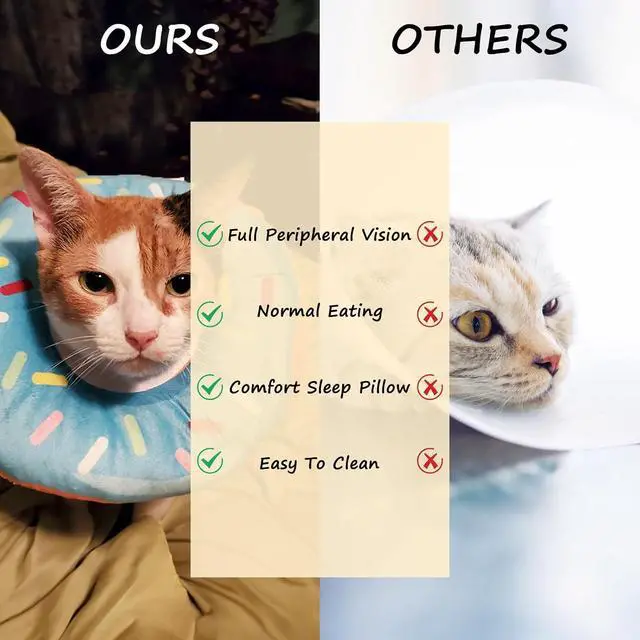 Alt view image 4 of 7 - Cat Cone Collar Soft, Cat Donut Collar, Adjustable Cat Surgery Collar for Wound Healing, Elizabeth Collars are Suitable for Cats, Kittens, Puppies, Puppies After Surgery (Blue, M)