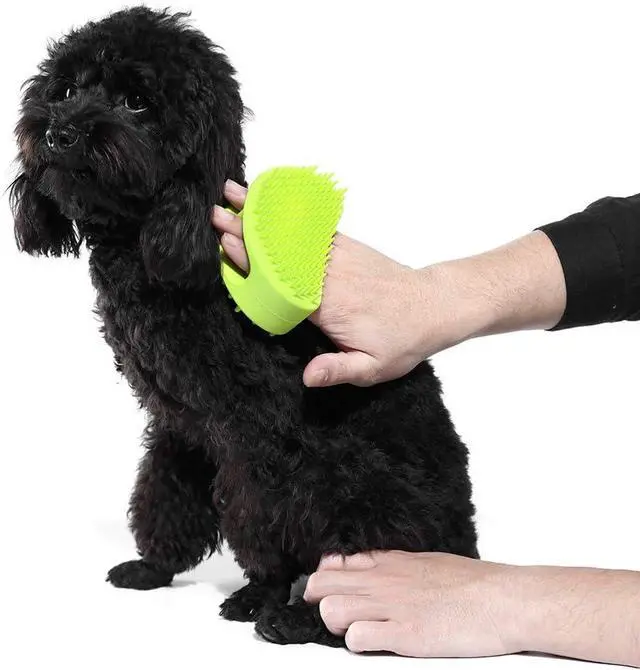Alt view image 7 of 7 - Soft Silicone Dog & Cat Grooming Brush - Pet Bath & Massage for Short or Long Hair - Slicker Shedding Hair Brush Purple